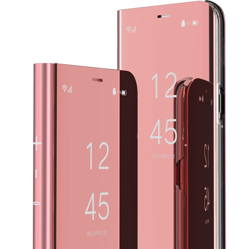 Premium Galaxy S10 Lite Case - Luxury Mirror Design, Transparent Clear Vision with Anti-Scratch Plating Layer, Full Body Protective Cover, Ultra-Thin for Galaxy A91 (Rose Gold) - Perfect for Daily Use, Travel, and Business Meetings