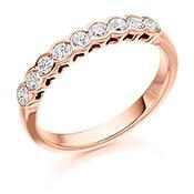 0.50ct Diamond Half Eternity Band - Rubover Set Wedding Ring for Women - Perfect for Bridal Jewelry, Anniversary Gifts & Special Occasions