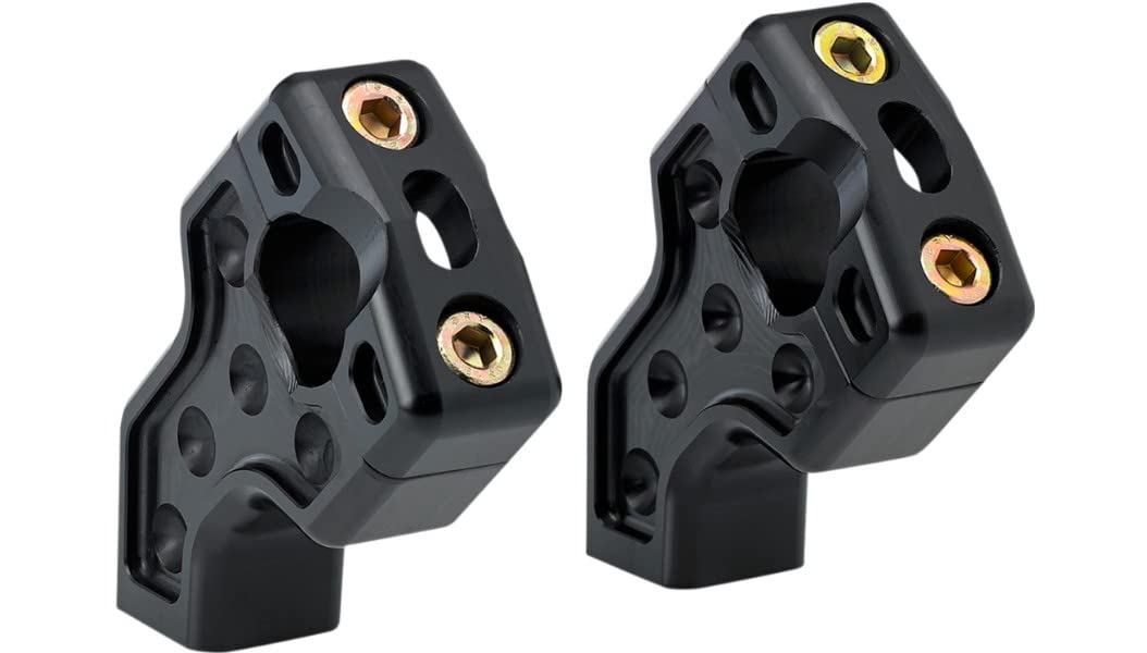 Joker Machine 03-866B Black Anodized Pullback Handlebar Risers for Harley, Honda, Yamaha & Cruiser Motorcycles - Improve Comfort & Control on Long Rides