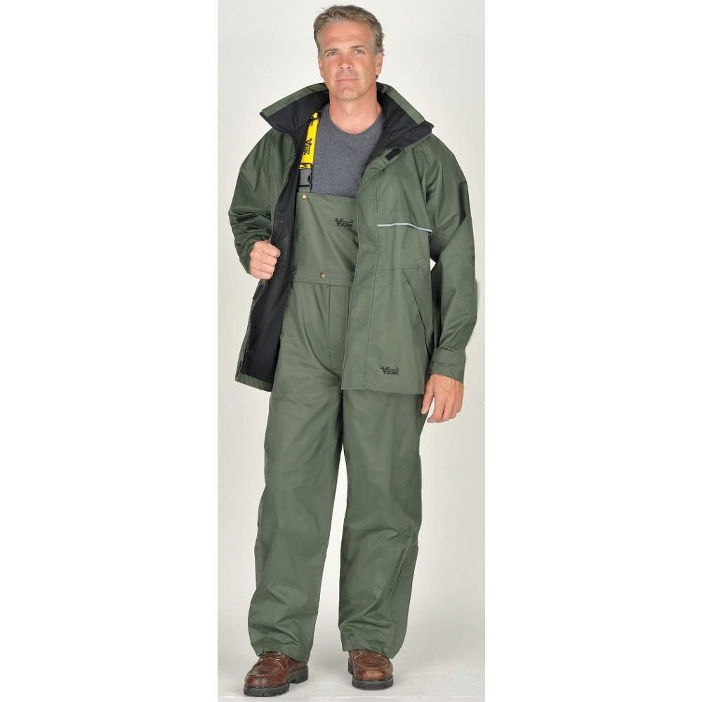 Rain Bibs Journeyman Waterproof Work Pants - Black, XL - Heavy Duty Outdoor Rain Gear for Construction, Fishing & Hiking