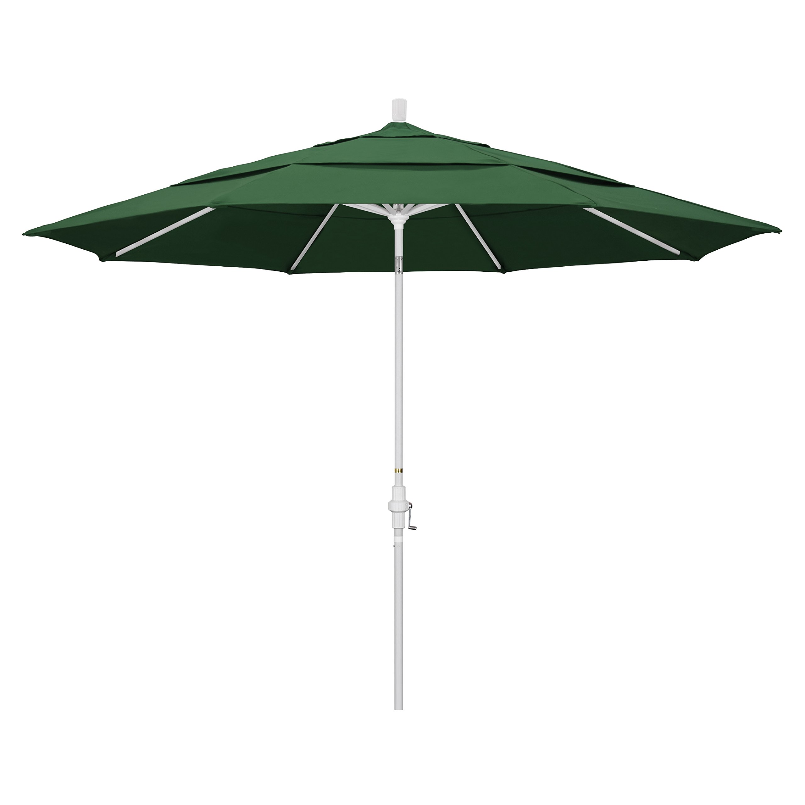 11' Round Aluminum Market Umbrella with Crank Lift & Tilt - California Style Patio Umbrella for Outdoor Dining, Poolside, and Garden Relaxation