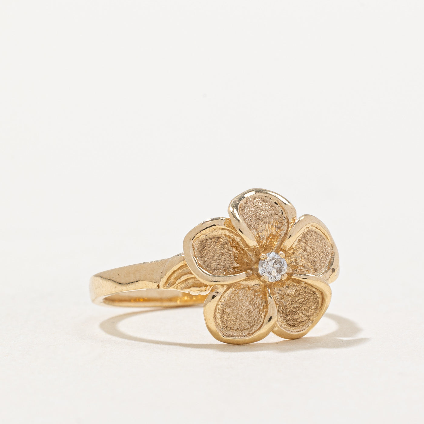 0.04ct Diamond Flower Ring for Women - Size 5.25 | Elegant Floral Engagement, Wedding, Anniversary Jewelry Gift | Perfect for Valentine's Day & Special Occasions