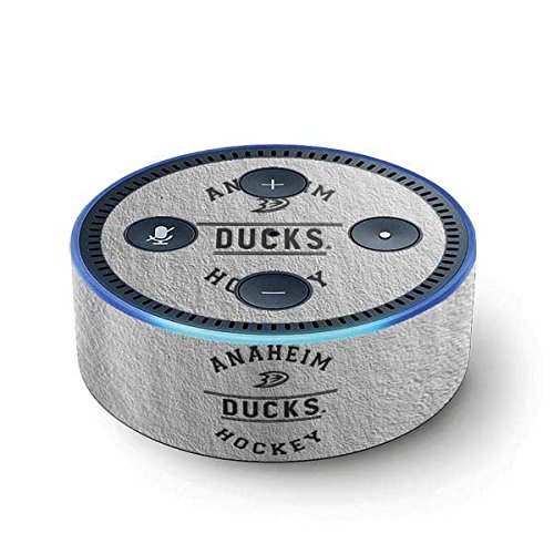 Officially Licensed NHL Anaheim Ducks Black Text Skin Decal for Amazon Echo Dot (2nd Gen 2016) - Custom Protective Vinyl Cover - Perfect for Home, Office & Gamer Decor