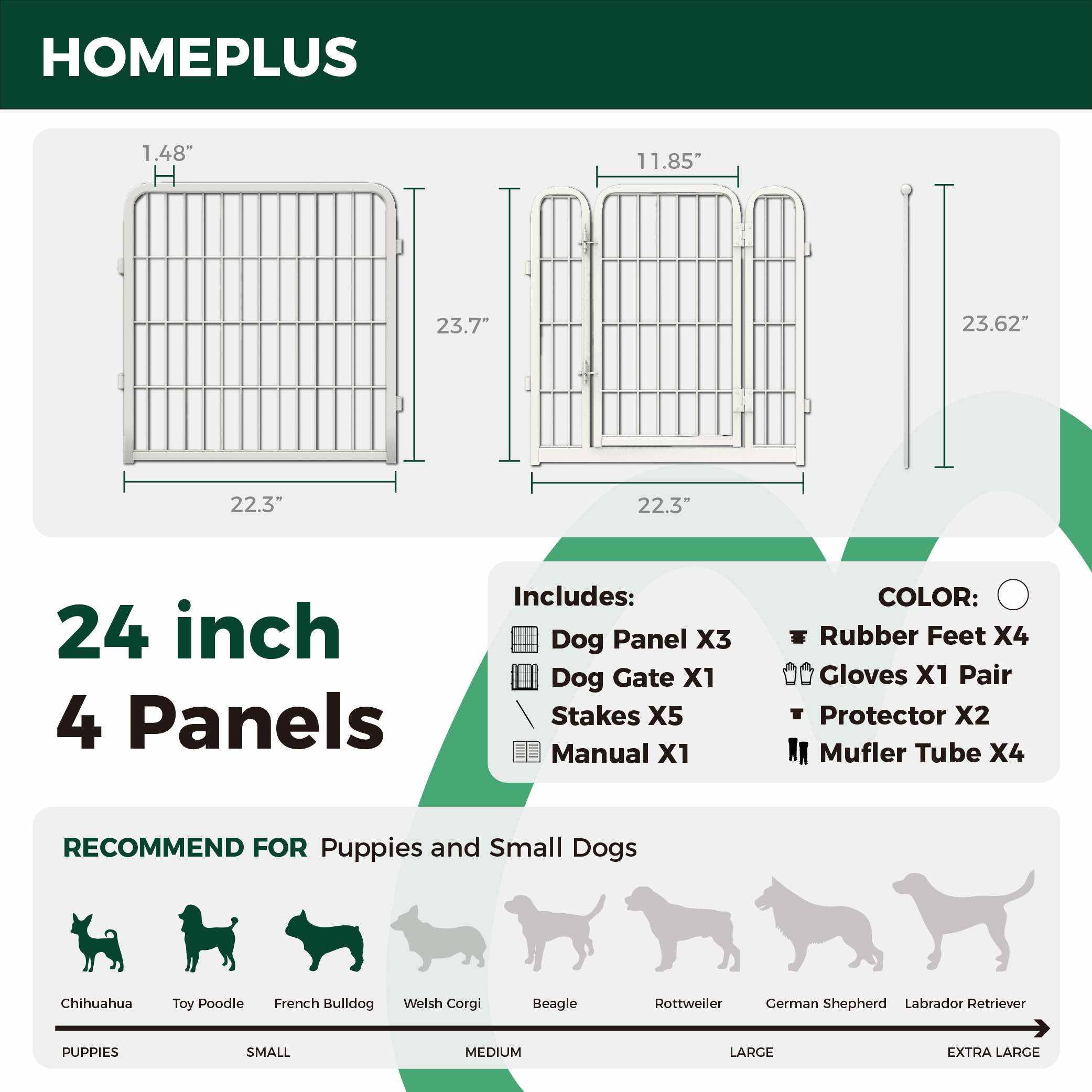 Homeplus Indoor Dog Playpen - Portable Pet Fence for Small & Medium Dogs - Perfect for Puppy Training, Home Safety & Apartment Living