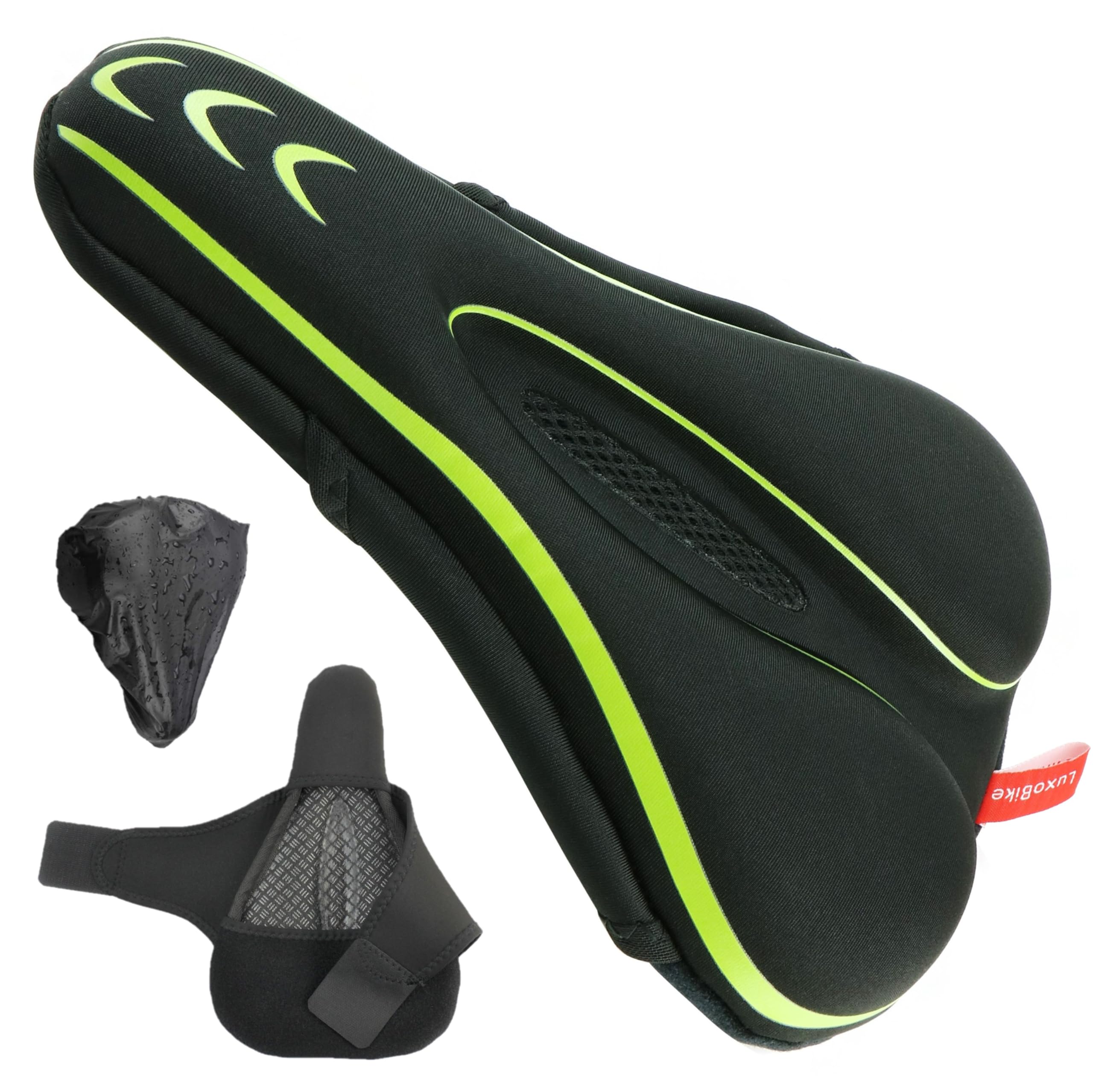 Premium Gel Bike Seat Cover - Extra Padded & Comfortable Bicycle Seat Cushion for Men & Women - Soft Silicone Cycling Seat Pad for Mountain/Road Bikes - Ideal for Outdoor Cycling, Stationary Bikes & Spin Classes - Relieves Pressure During Long Rides
