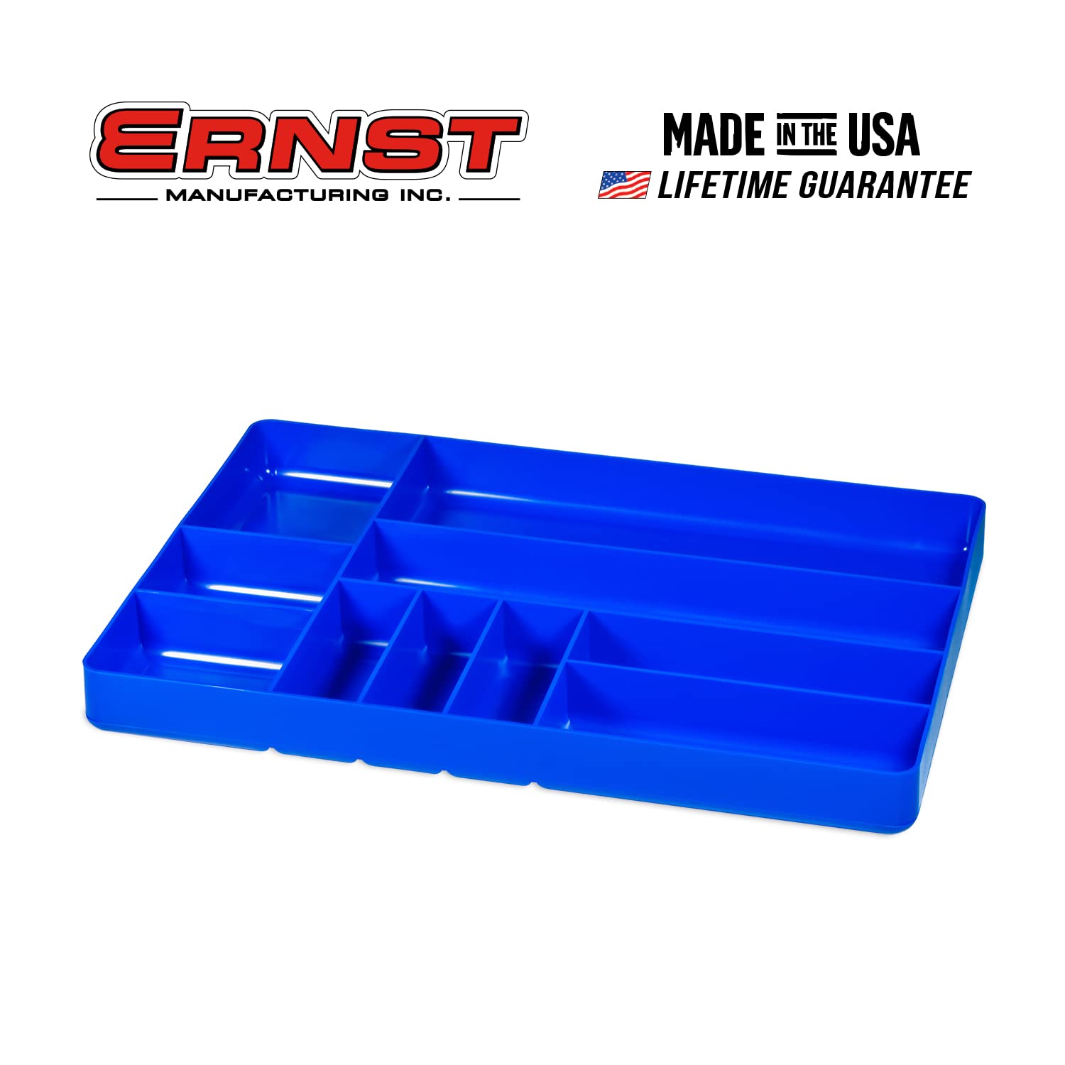 Heavy Duty Stackable Tool Organizer - 10 Compartment Drawer Tray for Garage & Workshop Storage - Perfect for Nuts, Bolts & Small Parts - Blue