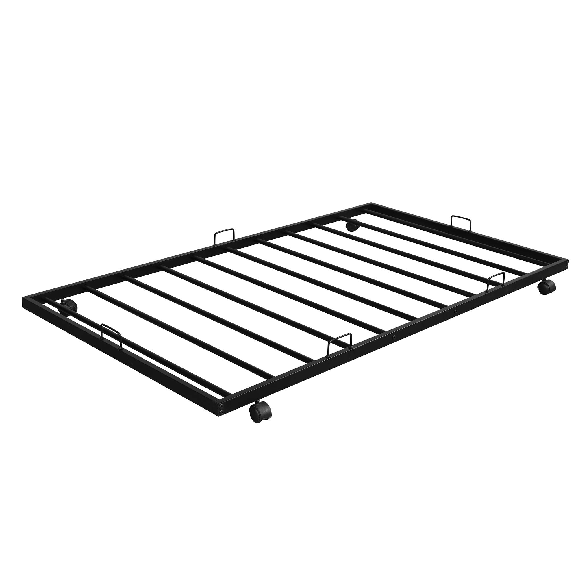 Twin Over Full Bunk Beds with Trundle - Sturdy Metal Bunk Bed Frame with Safety Rails & Ladder for Kids/Teens - Space-Saving Bedroom Furniture for Small Rooms, Guest Rooms & Vacation Homes - Black