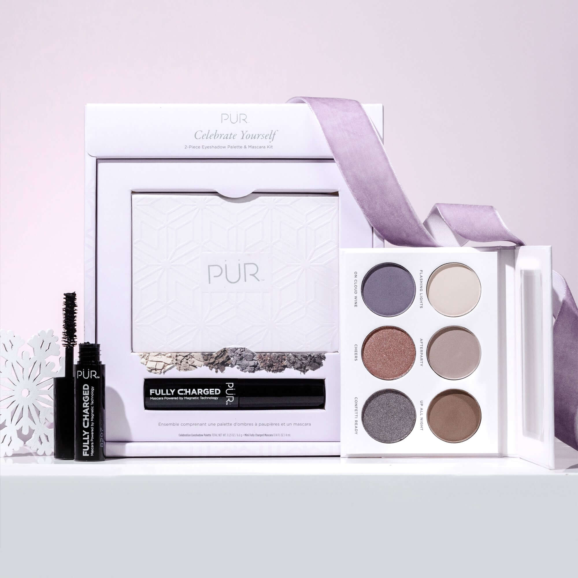 Celebrate Yourself 2 Piece Eyeshadow Palette & Mascara Kit - Perfect for Party Makeup, Date Night & Special Occasions