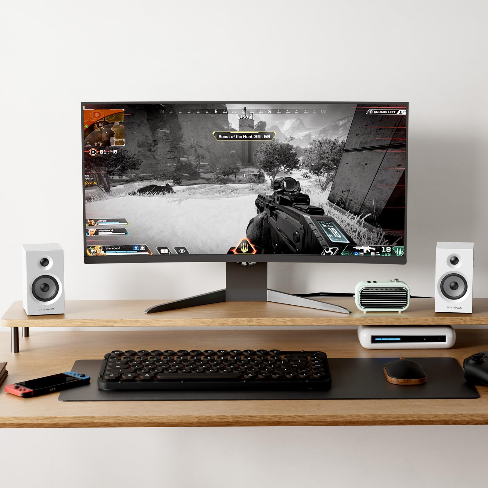 BT16 Active Bookshelf Speakers with 3.5