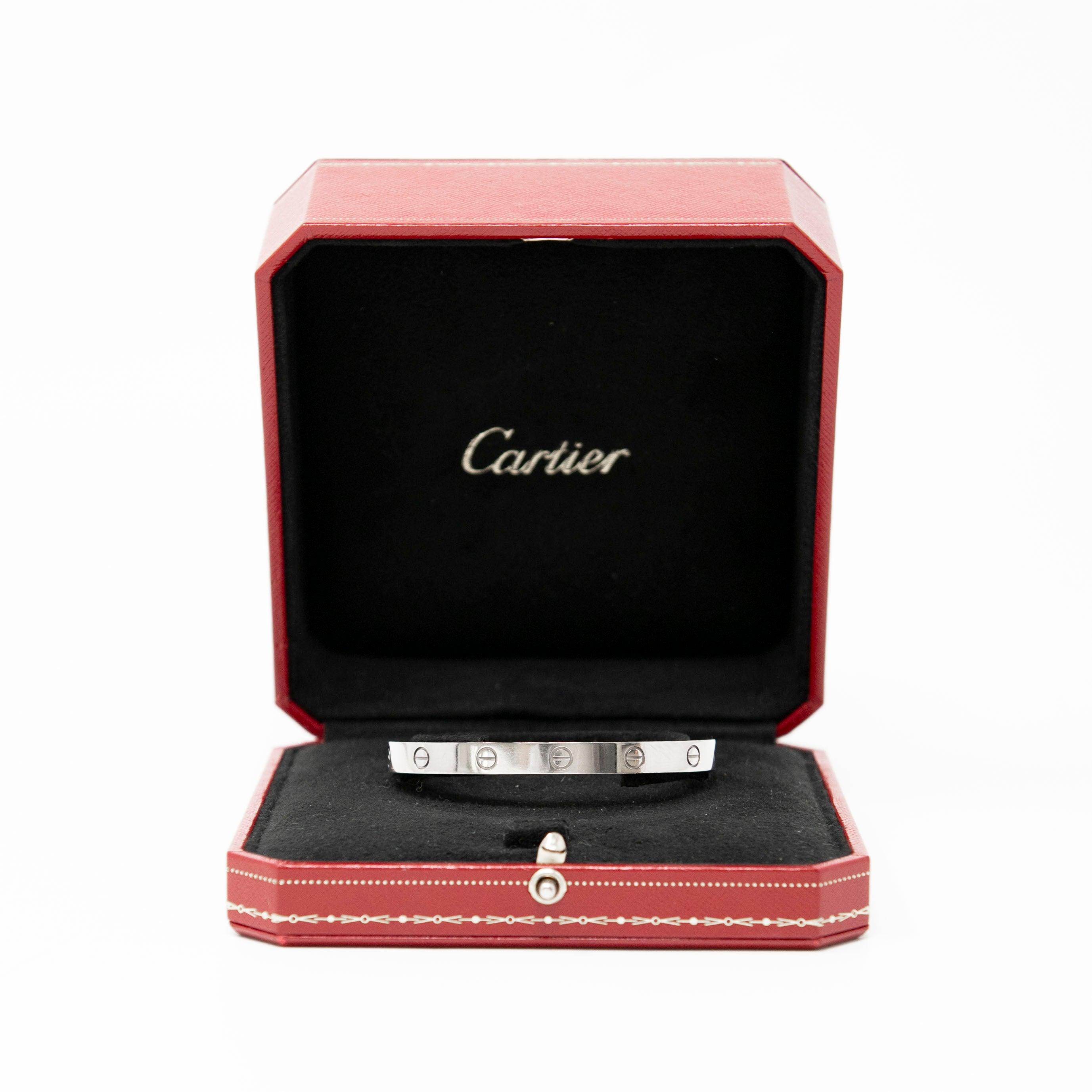 Cartier 18K White Gold Love Cuff Bracelet - Elegant Luxury Jewelry for Women, Perfect for Anniversaries, Weddings & Special Occasions
