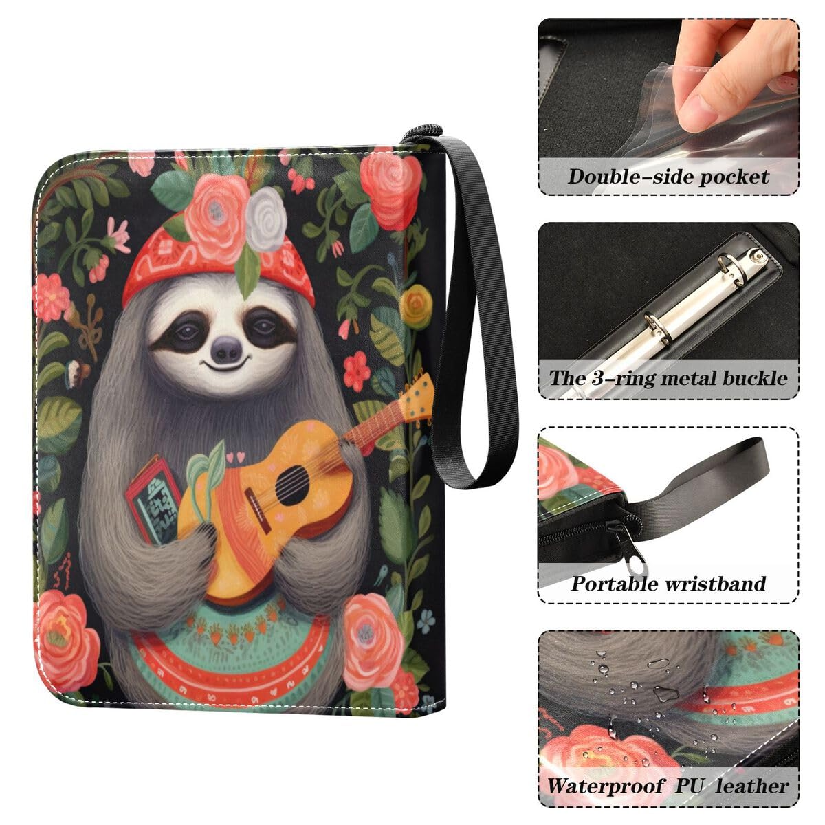 Nander 400-Pocket Cute Sloth Trading Card Binder with Protective Sleeves - Baseball, Football & Game Card Organizer for Collectors | Perfect for Sports Memorabilia Storage & TCG Card Collection