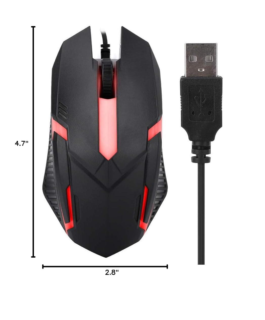 Best Wired Gaming Mouse 1600DPI with RGB Backlight - Ergonomic USB Optical Mouse for PC, Laptop, Notebook - Perfect for Gaming, Office Work & Online Classes