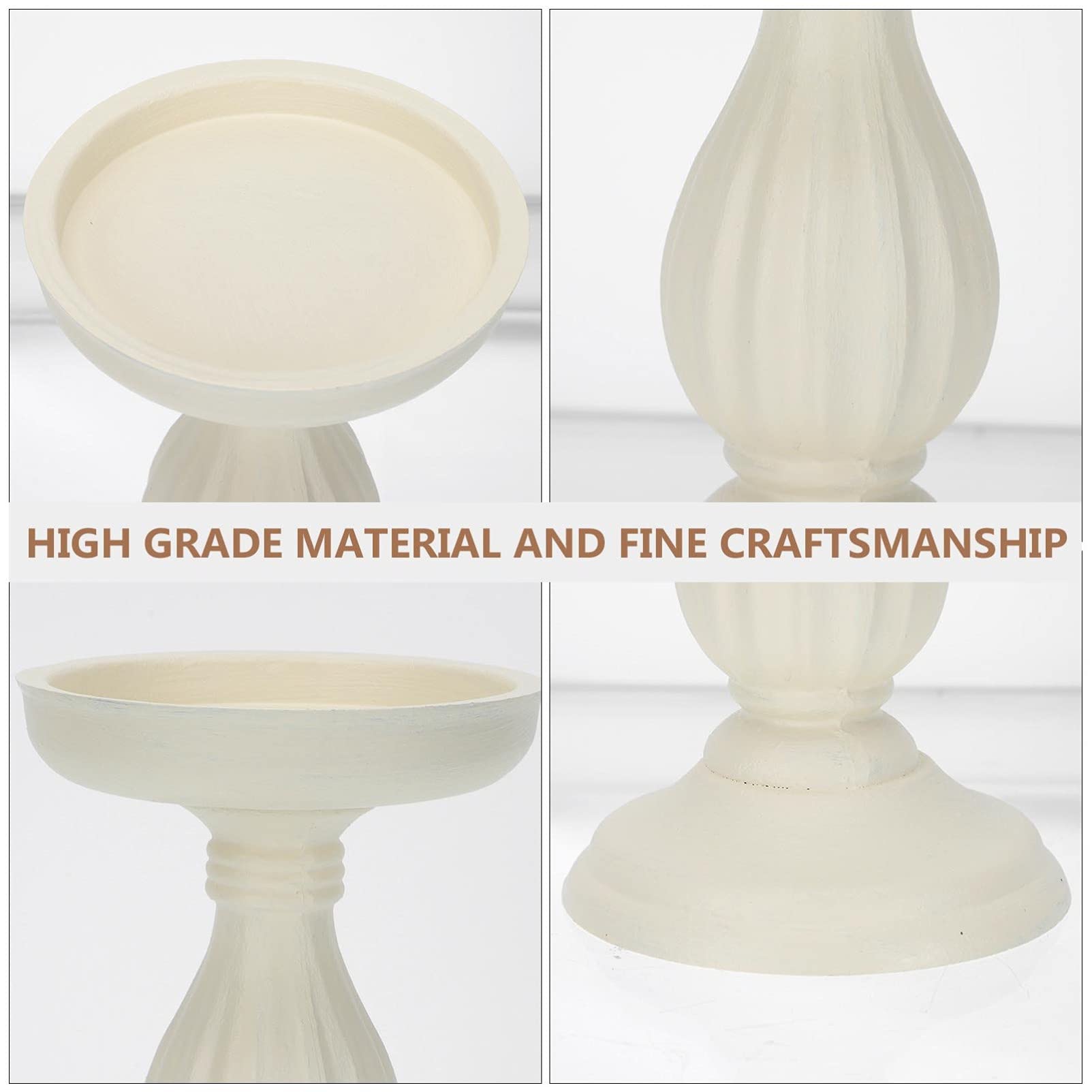 Elegant Roman Column Candle Holder - White Resin Candlestick Stand for Pillar & Tea Light Candles - Greek Figurine Base Wedding Table Centerpiece - Perfect for Home Decor, Romantic Dinners & Special Events