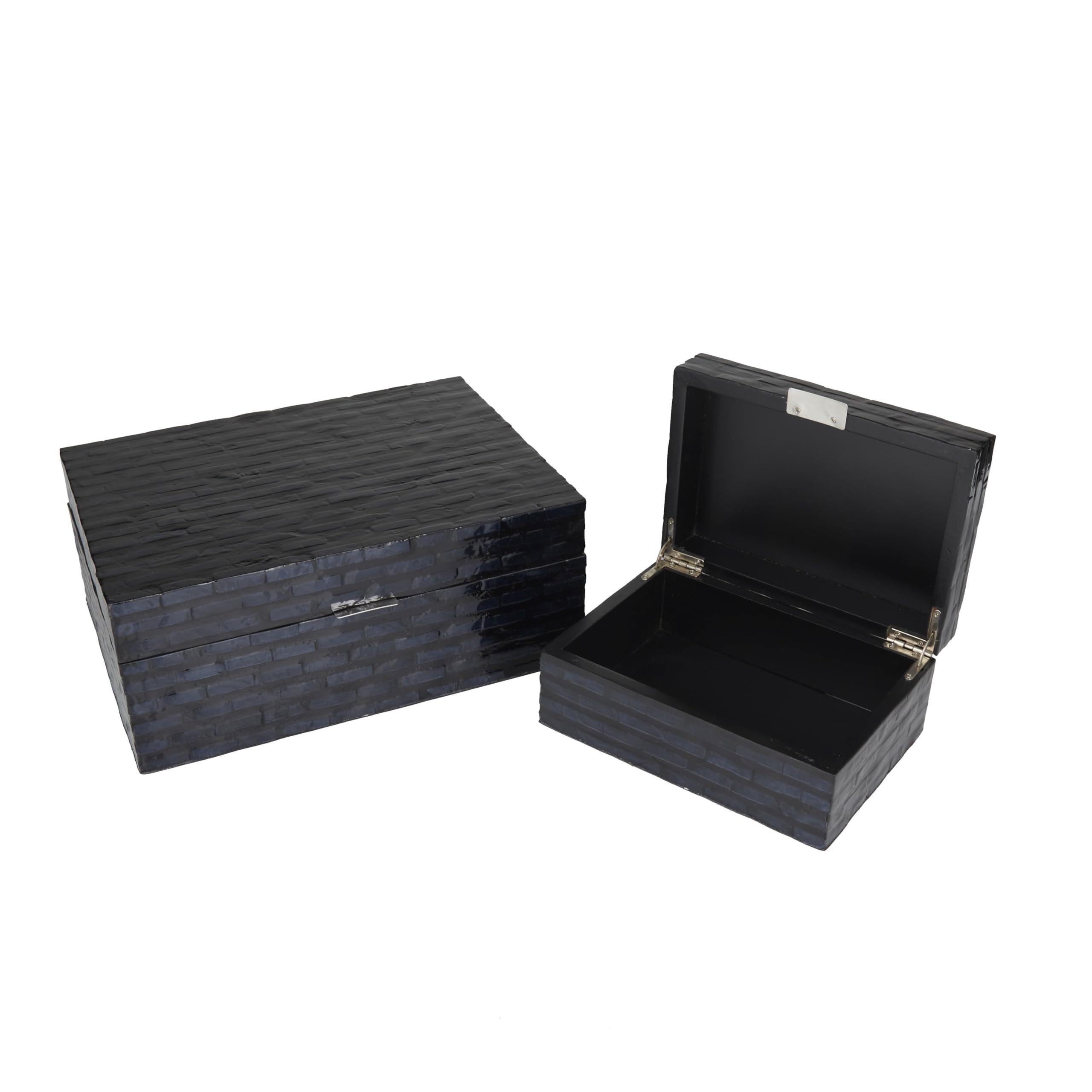 Deco 79 Pearl Shell Handmade Storage Box Set (12
