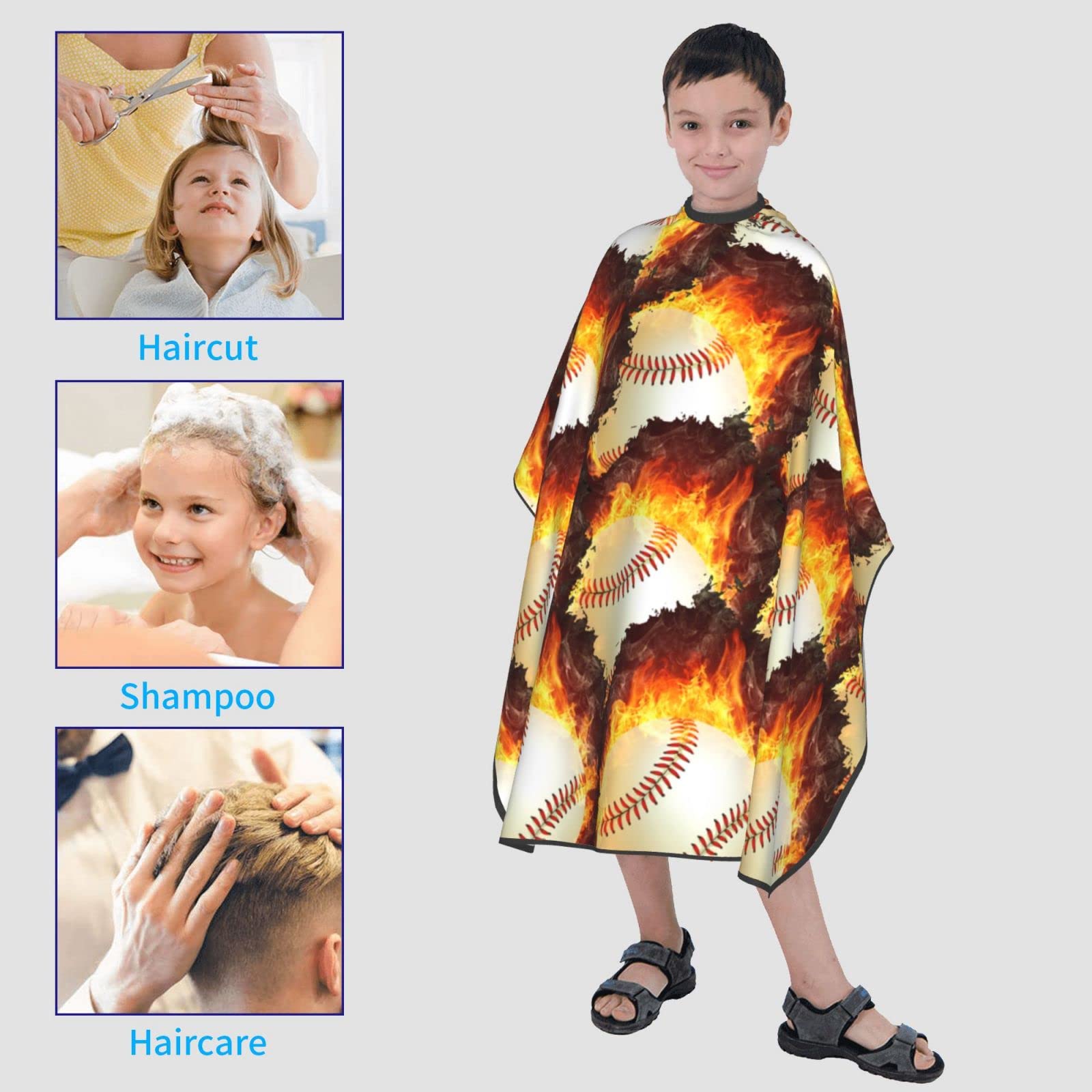 **DJNGN 39x47in Kids Haircut Cape – Adjustable Salon Barber Cape for Softball, Baseball & Hip Hop Styling – Waterproof Hairdressing Apron for Boys & Girls (Perfect for Home, Salon & Sports Events)**