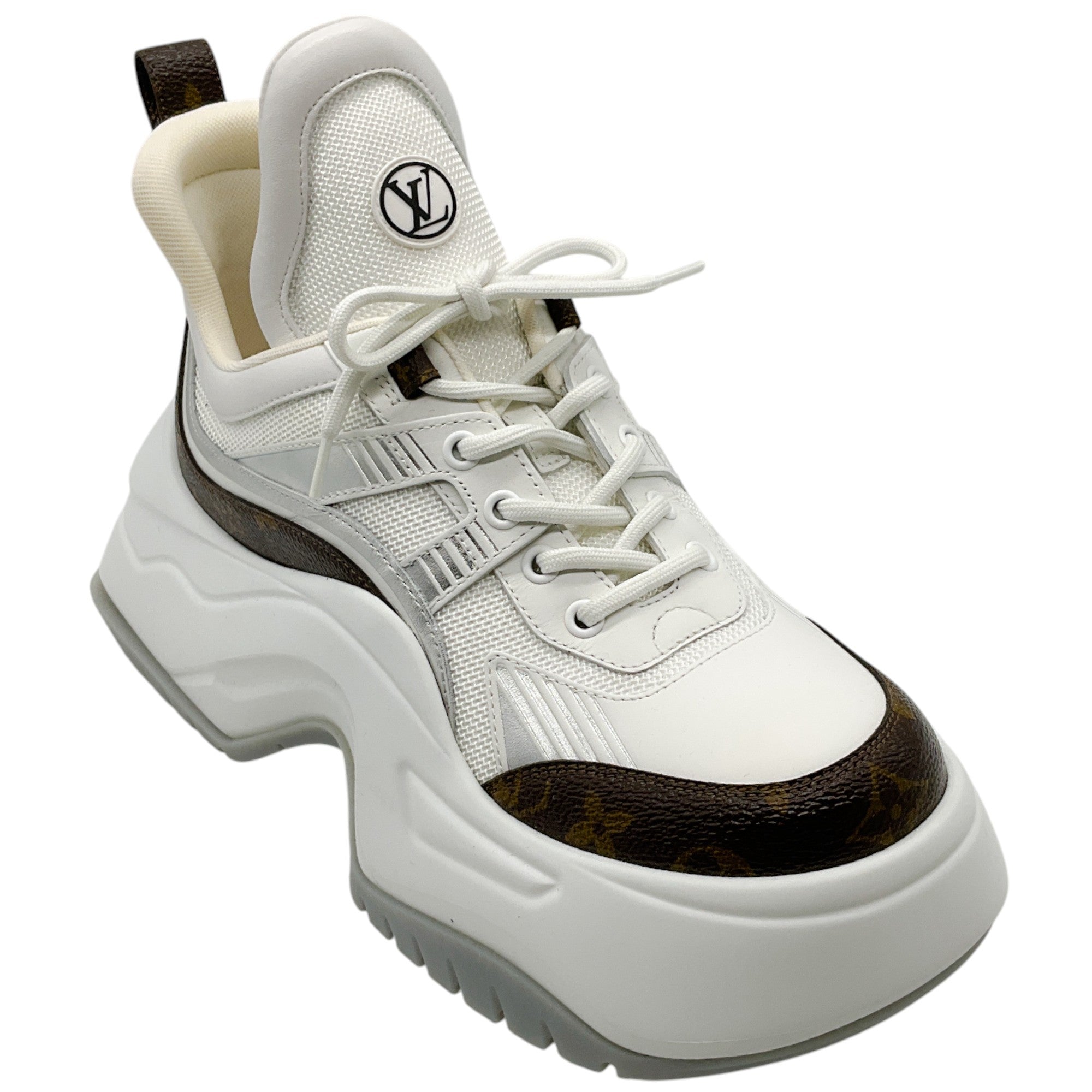 Louis Vuitton White Monogram Archlight 2.0 Platform Sneakers for Women - Luxury Designer Athletic Shoes for Running, Gym & Casual Wear