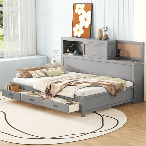 Gray-full, Wooden Daybed
