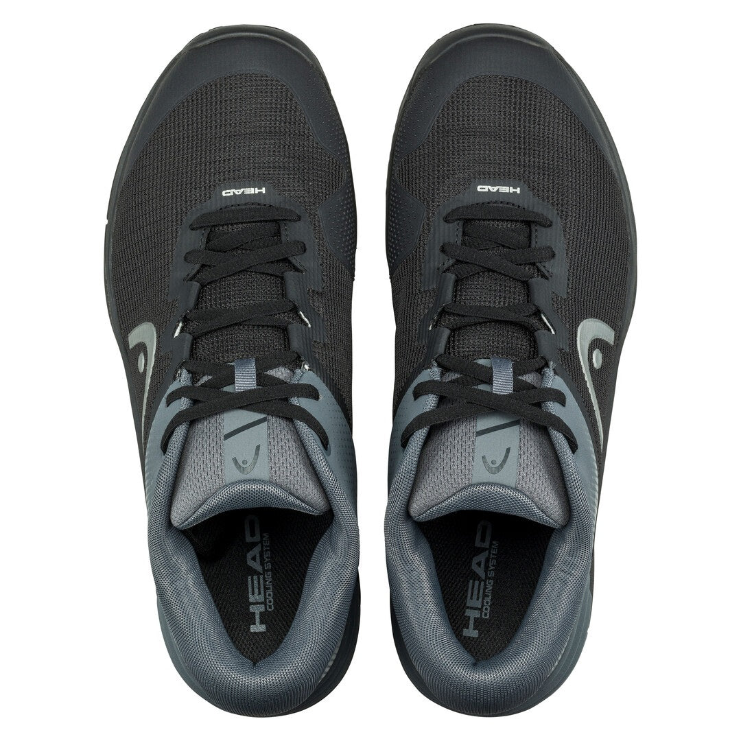 Head Revolt Evo 2.0 Men's Tennis Shoes - Lightweight Performance Court Shoes for Men (Black/Grey) | Perfect for Competitive Matches & Casual Play