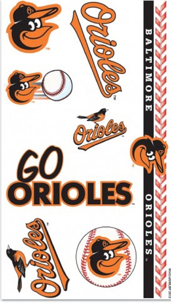 WinCraft MLB Baltimore Orioles Temporary Tattoos (Pack of 24) - Officially Licensed Baseball Fan Gear for Kids & Adults - Perfect for Game Day, Parties & Sports Events