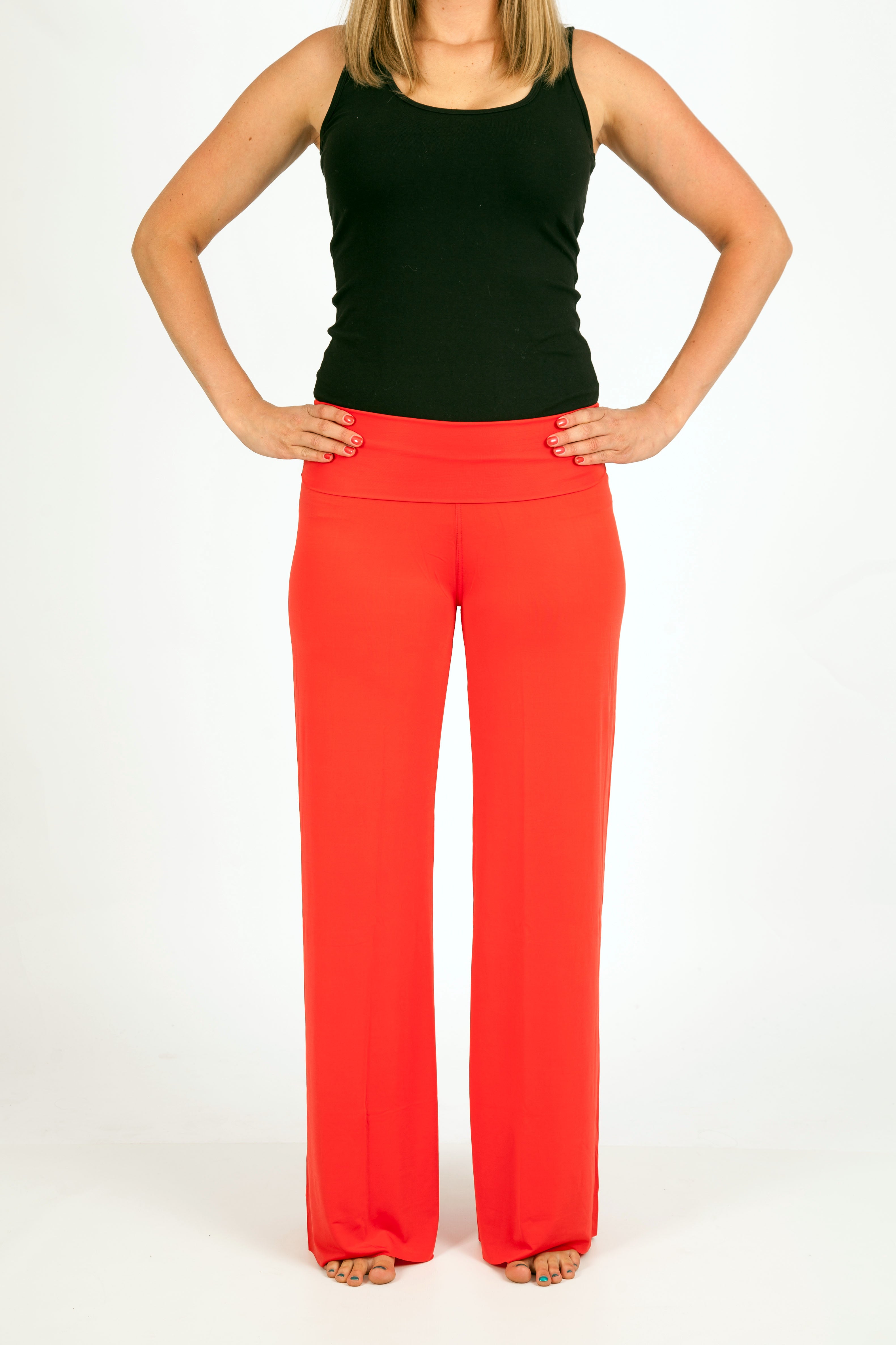 Coral Palazzo Pants for Women - Wide Leg High Waist Flowy Lounge Pants - Perfect for Yoga, Travel & Home Relaxation