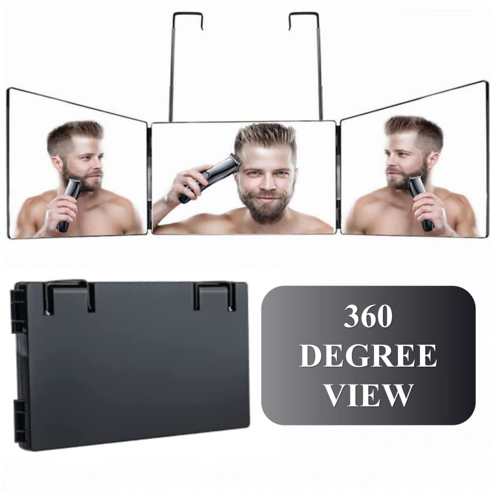 360° Adjustable Haircut Mirror for Styling, Shaving & Makeup - Travel & Bathroom Use