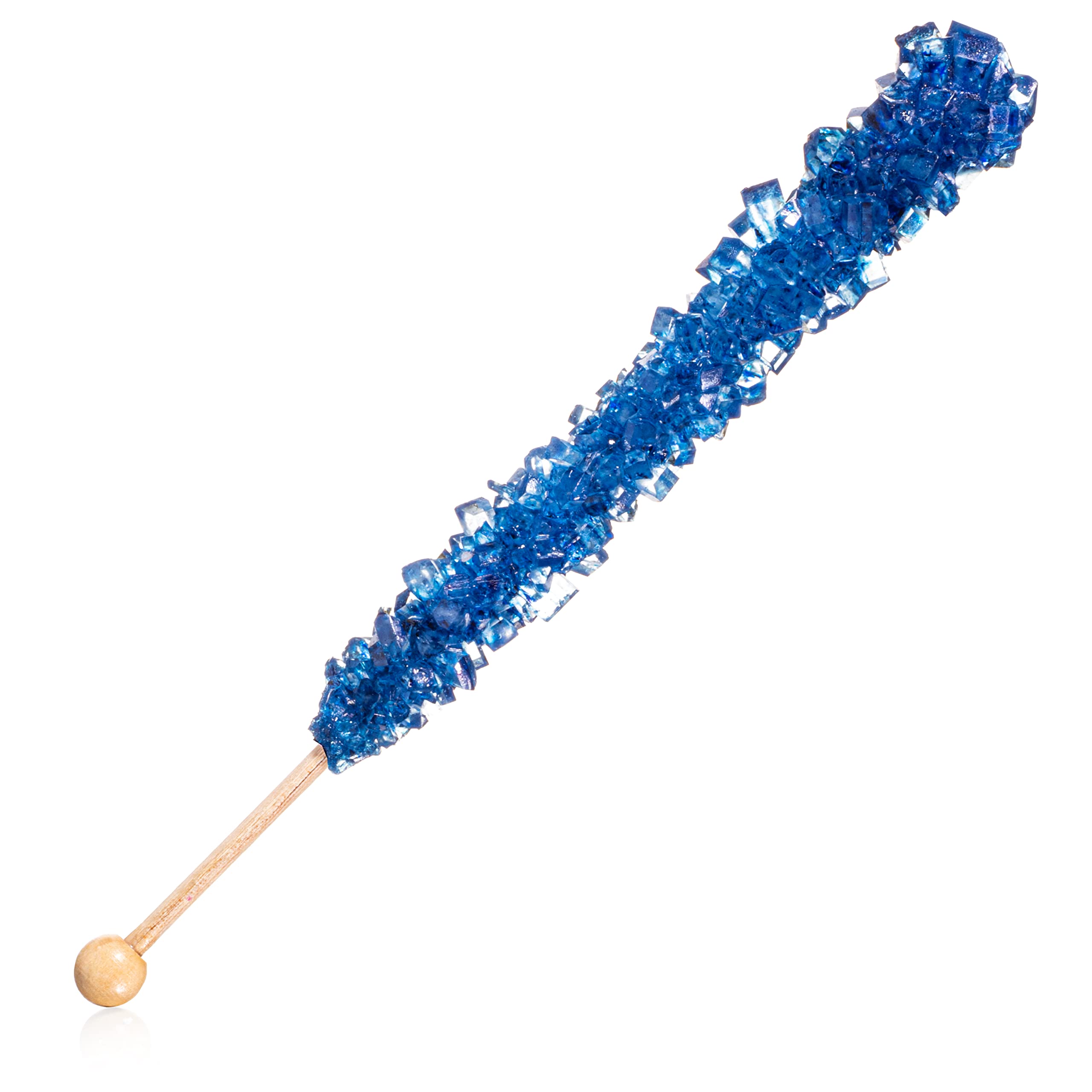 Navy Blue Rock Candy Sugar Sticks - Blueberry Flavored Individually Wrapped (12 Pack) - Perfect for Party Favors, Wedding Decorations & DIY Dessert Toppings