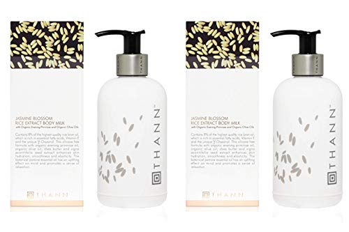 THANN Jasmine Blossom Rice Extract Body Milk 250ml (2 Pack) - Moisturizing & Nourishing Lotion for Dry Skin, Perfect for Daily Hydration & Spa-Like Relaxation at Home