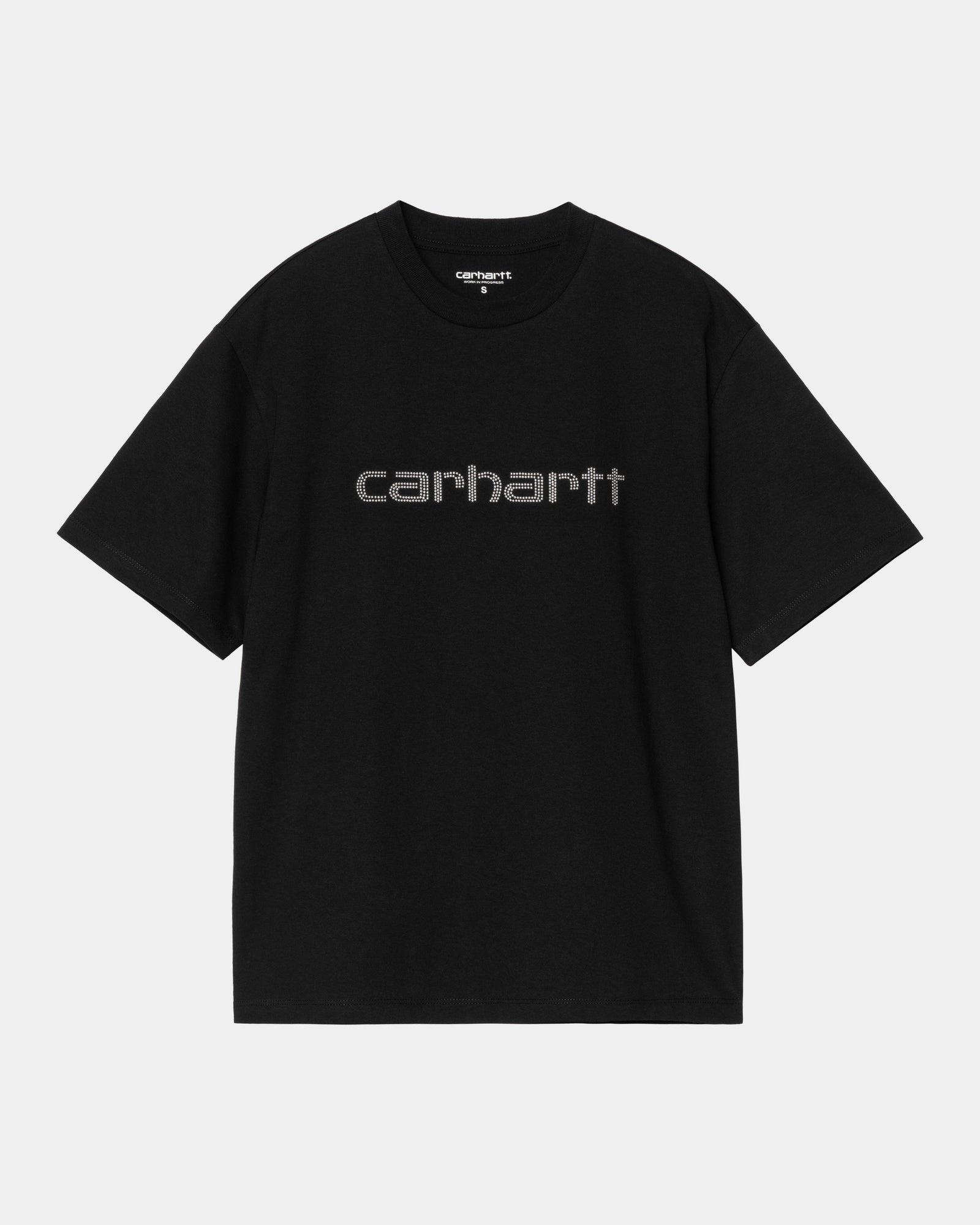 Women's Rivet Script Graphic T-Shirt - Black & Silver - Casual Streetwear for Everyday Wear & Outfits