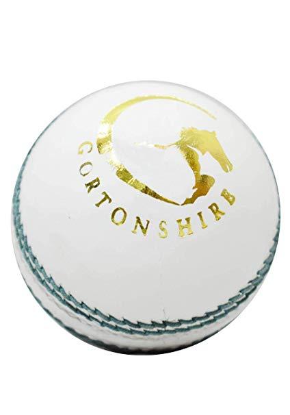 Gortonshire Practice Cricket Ball - White Alum Tanned Leather Training Ball for Cricket Practice & Matches - Perfect for Nets, Backyard Drills & Club Training Sessions