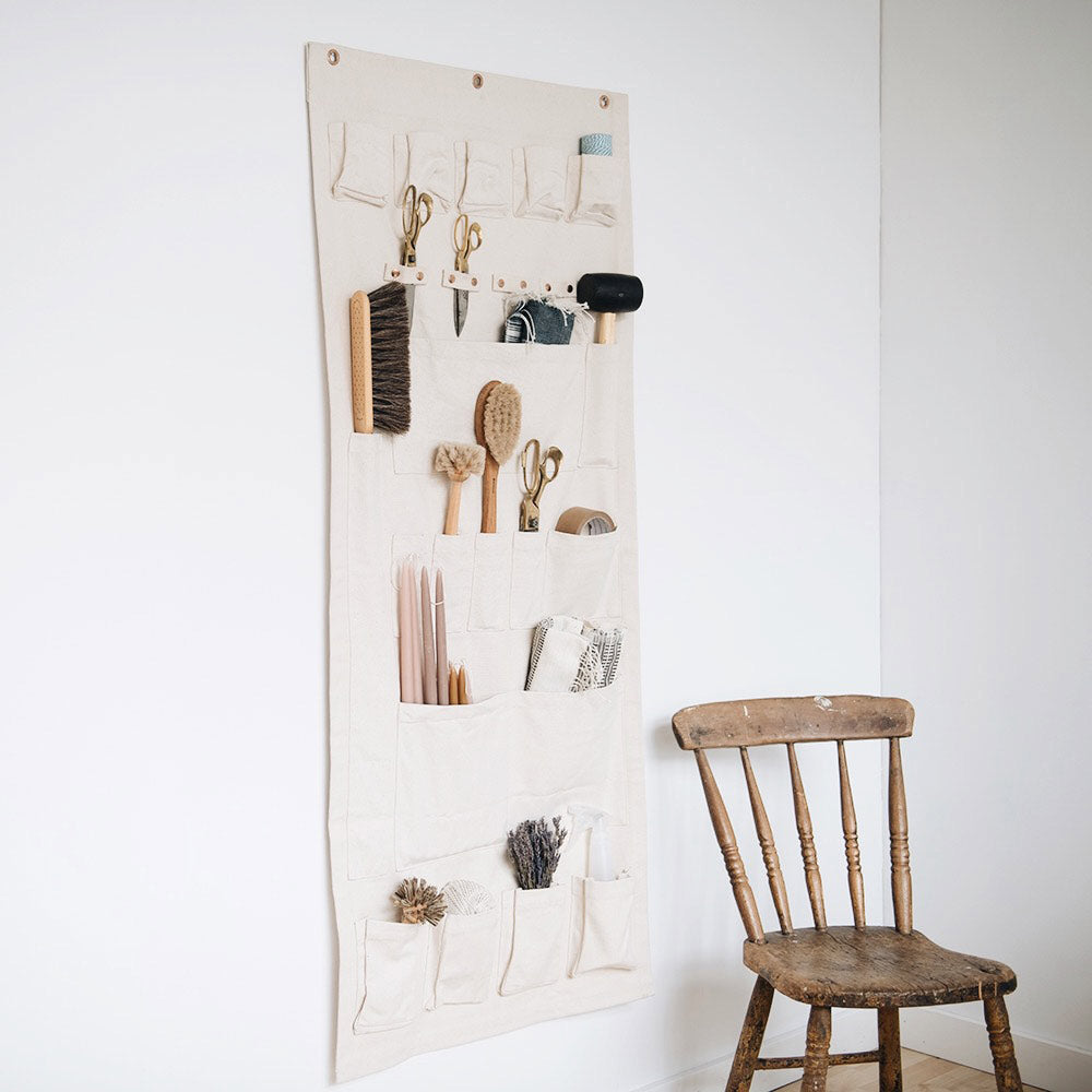 Canvas Wall Organizer with Pockets - Hanging Storage for Keys, Mail & Office Supplies - Perfect for Entryway, Kitchen & Home Organization