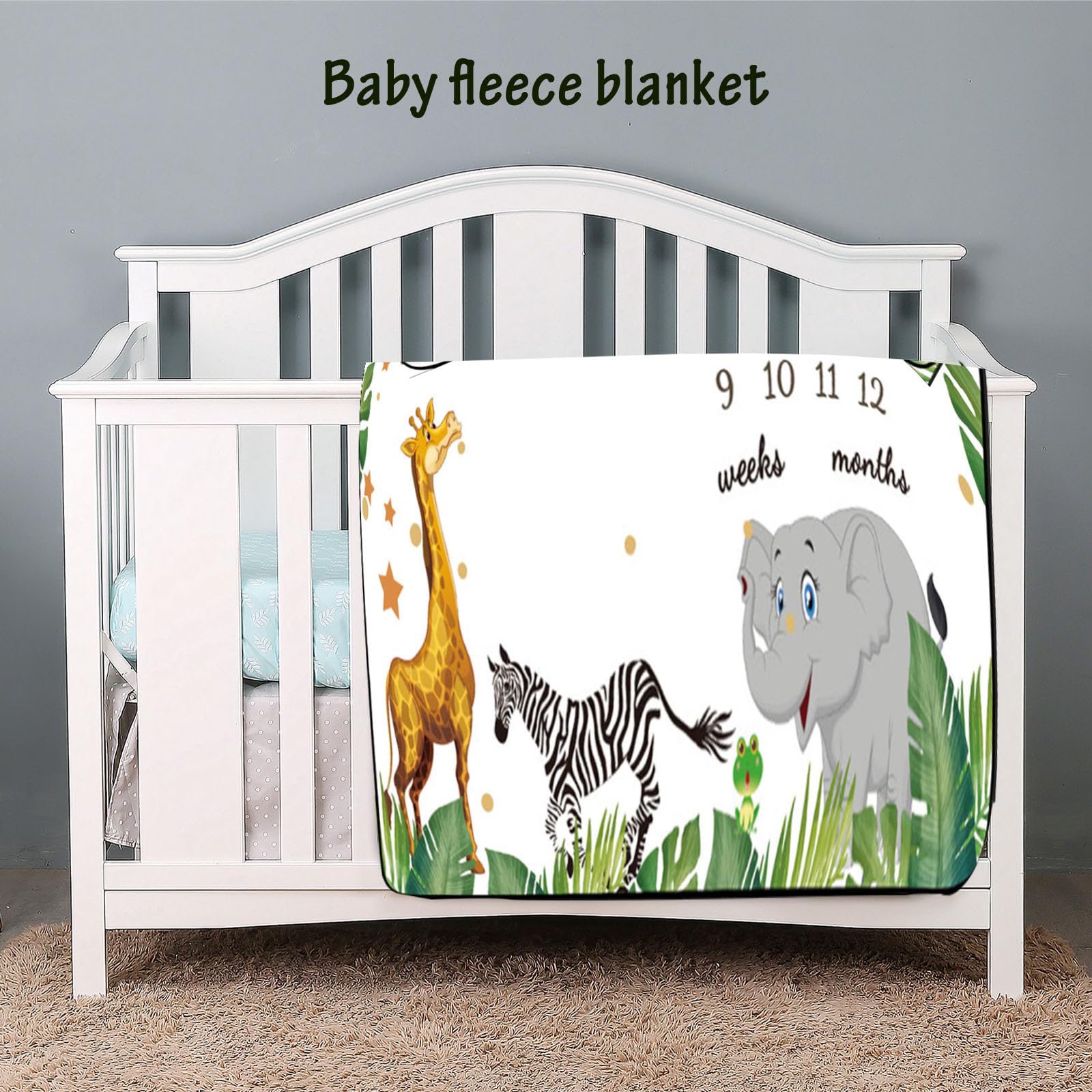Premium Baby Milestone Blanket - Soft Fleece Woodland Animals Blanket for Photography & Baby Shower Gifts (60