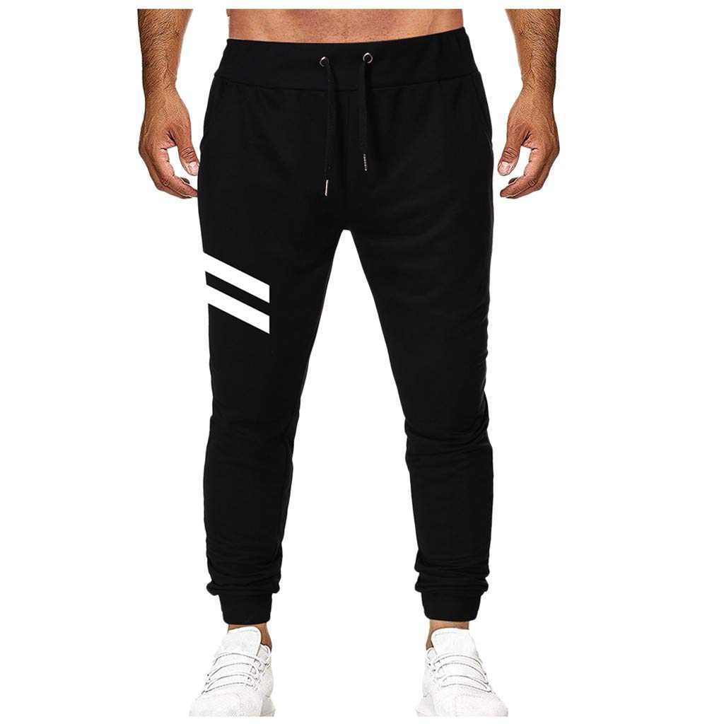 TiaQ Men's Athletic Running Pants - Breathable Outdoor Casual Joggers with Drawstring Waist & Stylish Print for Sports, Gym & Everyday Wear