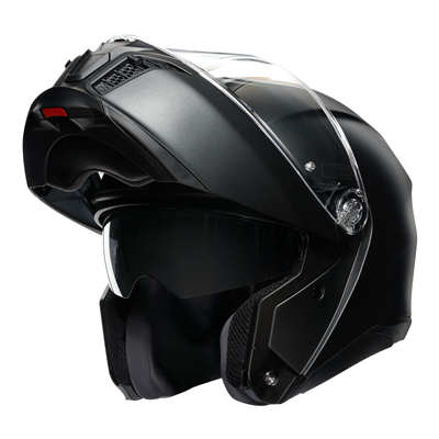 AGV Tourmodular Solid Matt Black Motorcycle Helmet - DOT & ECE Certified for Safety - Lightweight & Comfortable for Long Rides - Perfect for Touring, Commuting, and Adventure Motorcycling