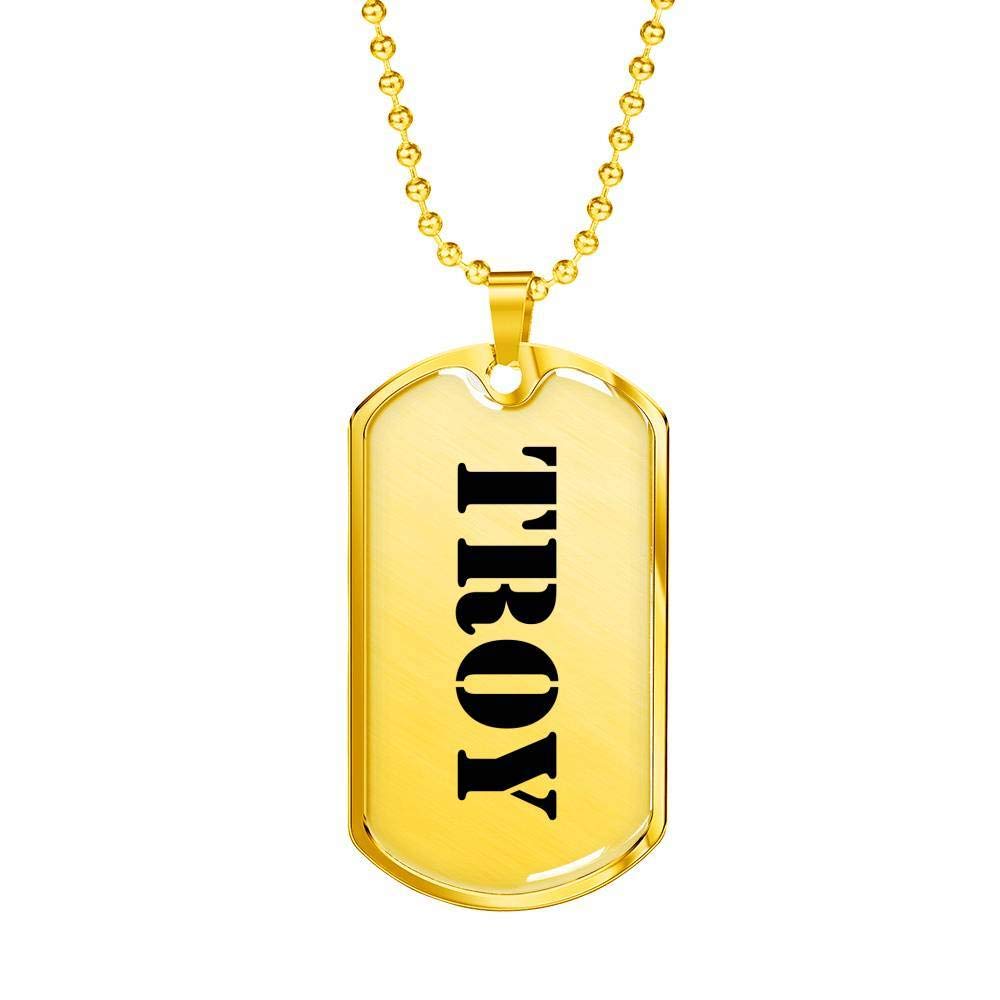 18k Gold Dog Tag Necklace - Personalized Name Gift for Men | Father's Day & Birthday Jewelry