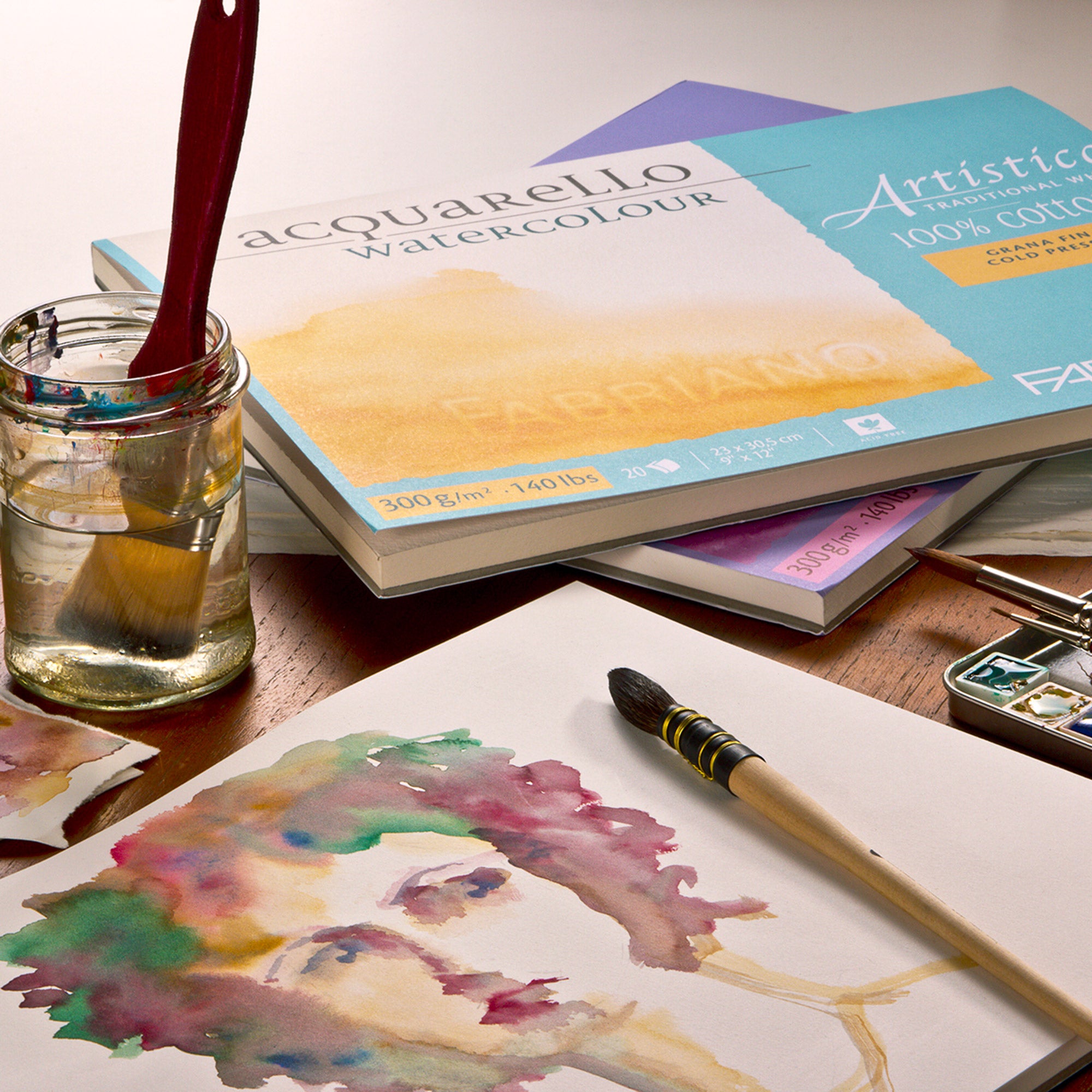 Premium Aquarello Watercolor Paper - Extra White, Acid-Free, 140lb/300gsm - Ideal for Artists, Sketching & Professional Painting Projects