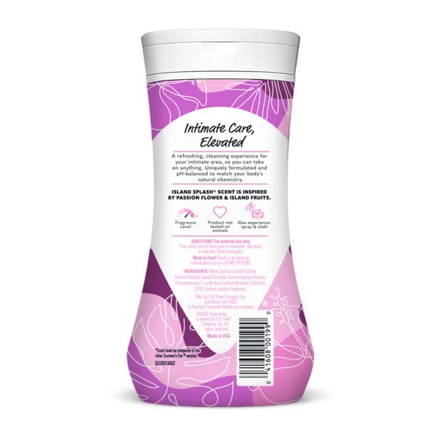 Summer's Eve Sensitive Skin Feminine Wash - Island Splash Scent, 9 oz (Pack of 7) | pH-Balanced, Hypoallergenic Cleanser for Intimate Hygiene | Perfect for Daily Use, Post-Workout & Travel