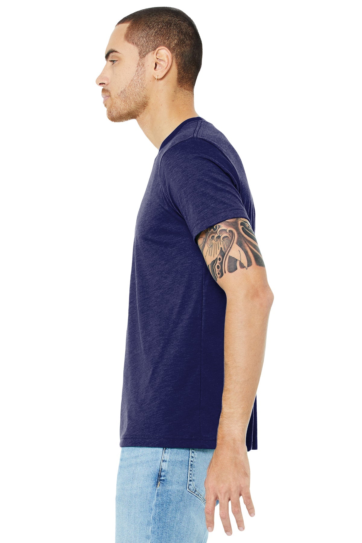 Bella Unisex Triblend Comfort Fit T-Shirt - Navy Blue Crew Neck Short Sleeve Tee for Men & Women | Soft Cotton Blend | Perfect for Casual Wear, Workouts & Security Team Apparel [GuidePoint Security]