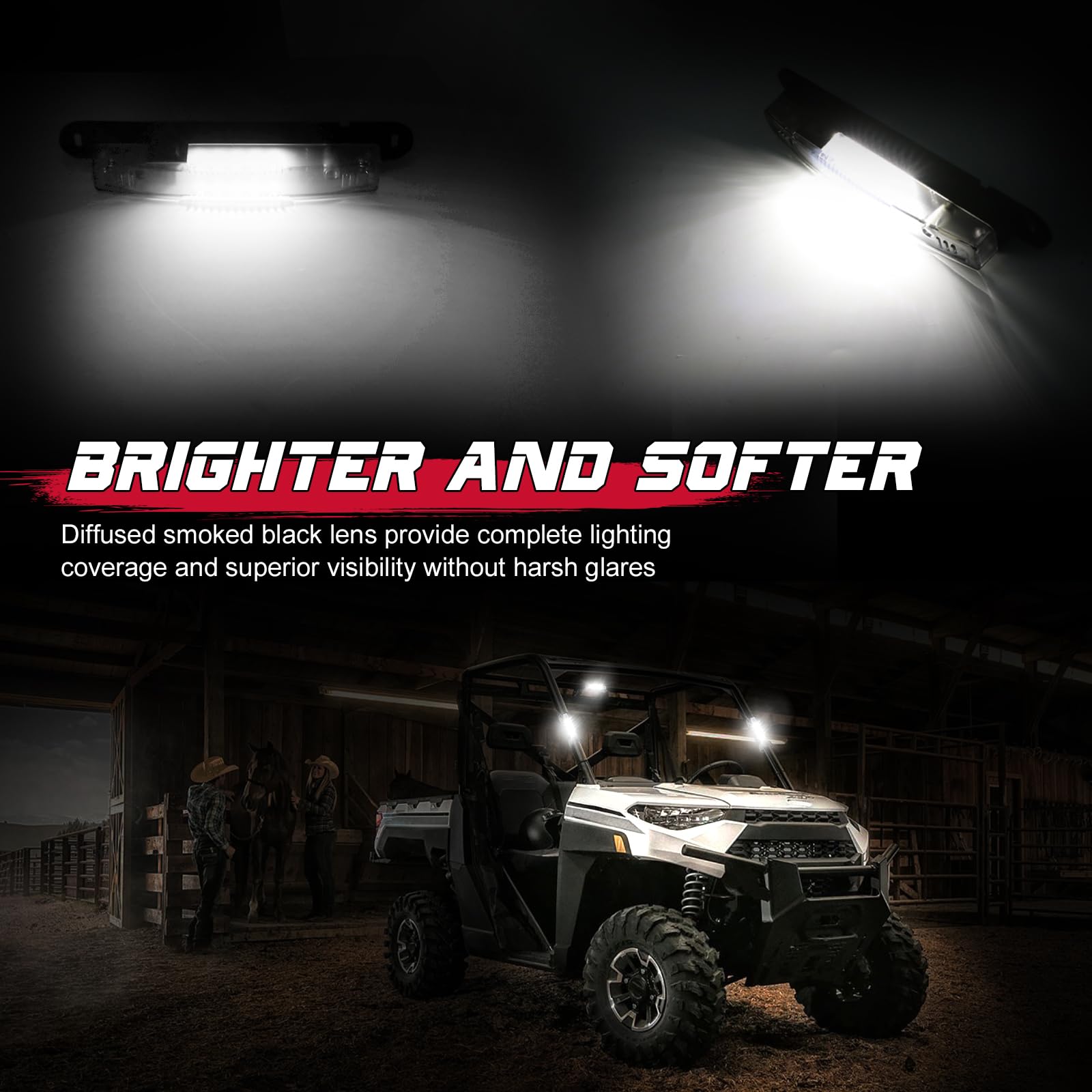 Universal UTV LED Dome Light with Roll Bar Mount - Overhead Interior Light for Polaris RZR, Can-Am, ATV, Truck & Car - Perfect for Off-Roading, Camping & Night Driving