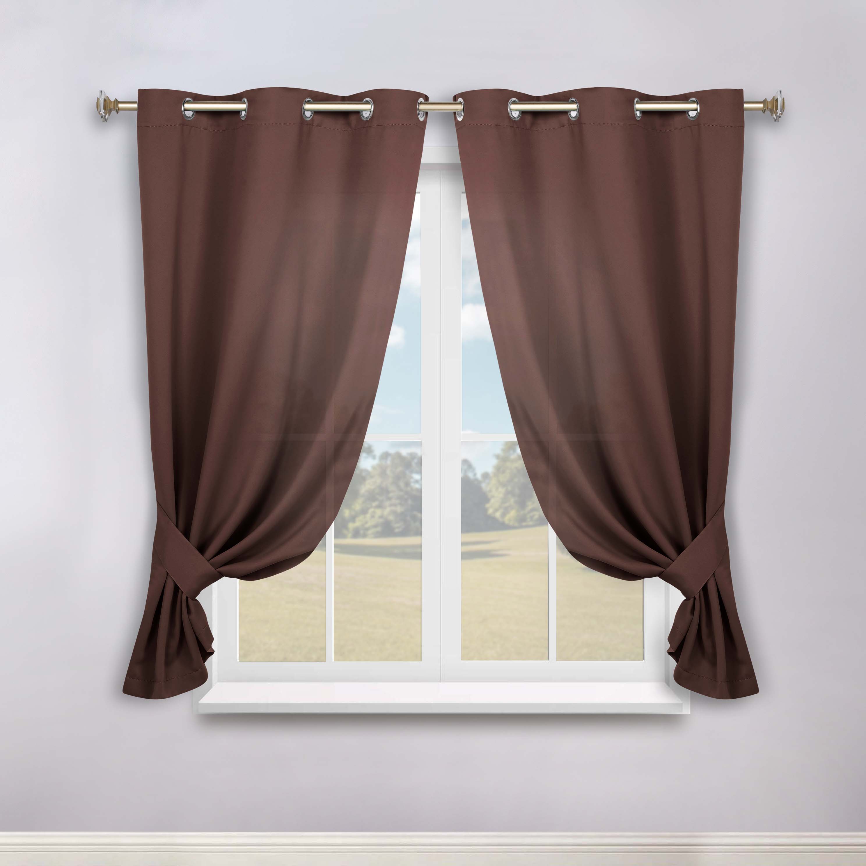 Premium Blackout Curtains Set of 2 - 100% Room Darkening, Machine Washable & Noise Reducing for Bedroom, Nursery & Home Theater