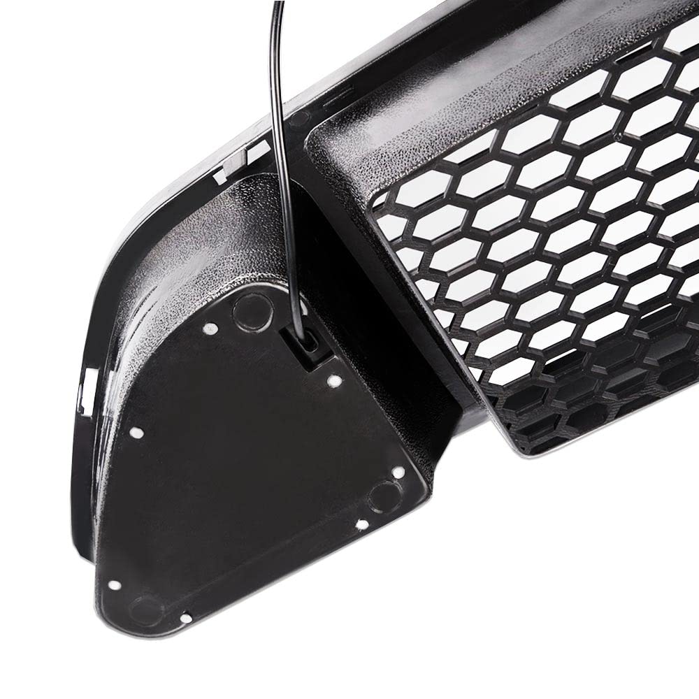G-PLUS Mesh Front Bumper Upper Hood Grille with DRL LED Accent Lights for Ford Mustang 2015-2017 | Performance Upgrade & Custom Styling | Perfect for Car Shows & Street Racing