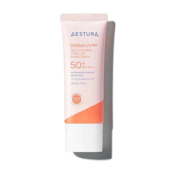 AESTURA Derma UV 365 Red Calming Tone Up Sunscreen SPF 40ml - Korean Skincare for Sensitive Skin, Daily Sun Protection & Redness Relief | Perfect for Outdoor Activities & Daily Wear