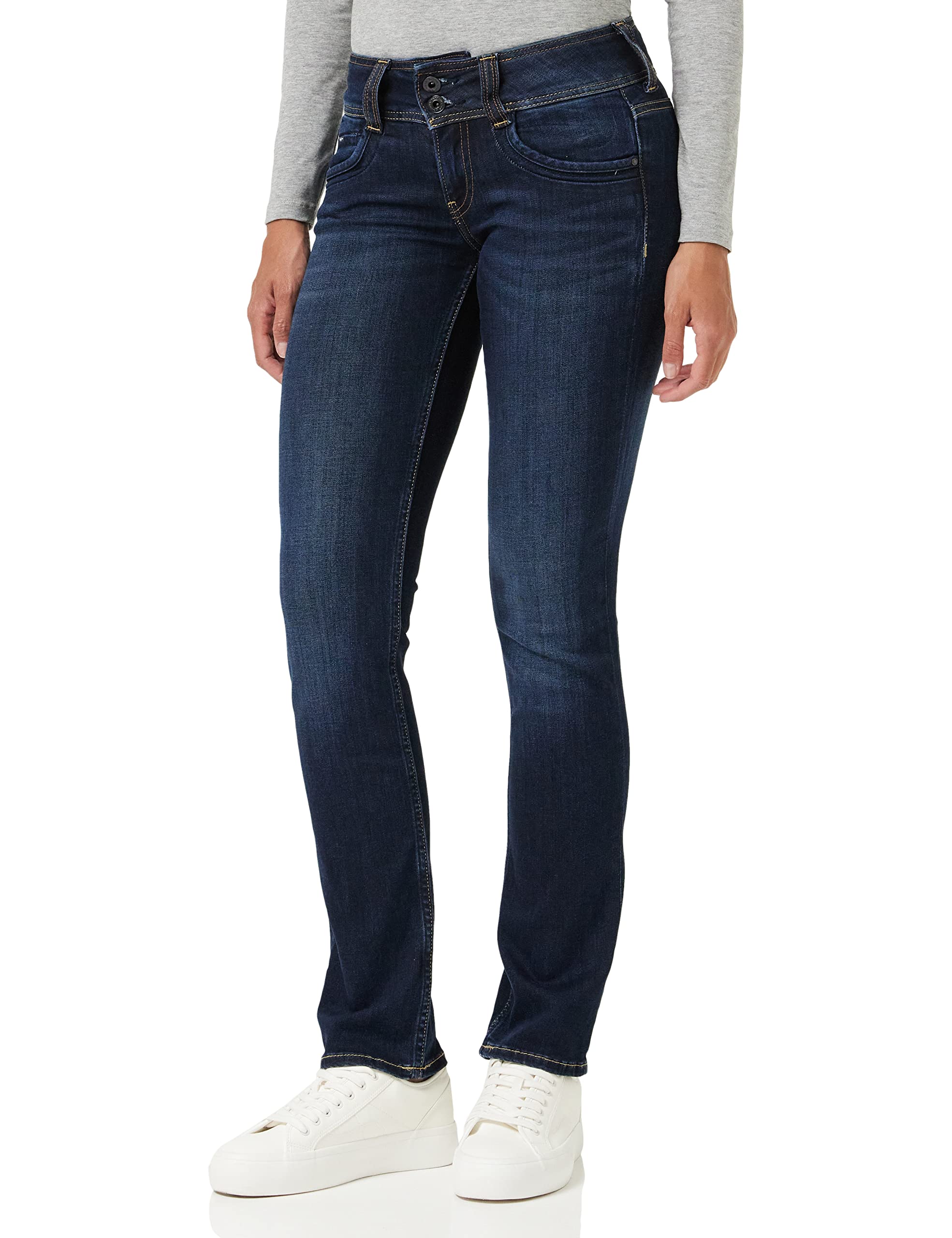 Pepe Jeans Gen Women's Straight Blue Jeans - Size EU 40 (US 30/30) - Classic Fit Denim Pants for Casual Wear & Everyday Style