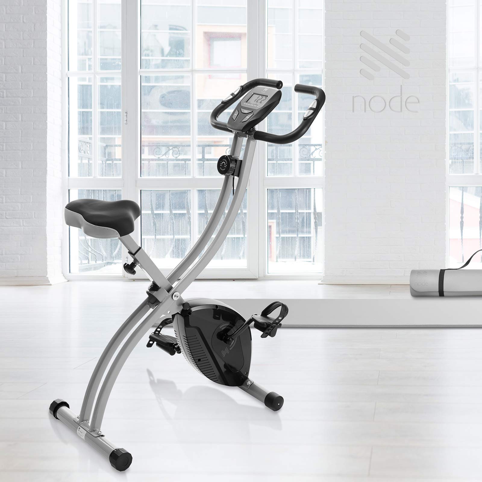 Best Folding Magnetic Resistance Indoor Cycling Bike for Home Workouts - Compact Upright Stationary Exercise Bike for Cardio Training & Weight Loss