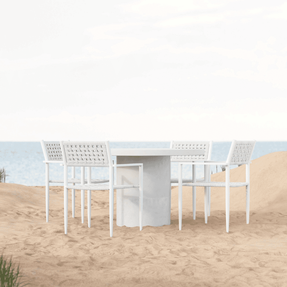 Big Sur Round Outdoor Dining Table - Weather-Resistant Patio Table for Backyard, Garden, and Poolside Gatherings - Perfect for Al Fresco Dining and Entertaining