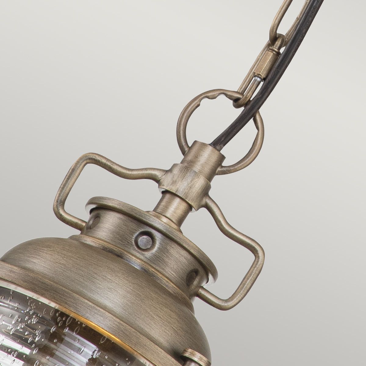 Ashland Bay 1 Light Small Chain Lantern - Burnished Bronze/Weathered Zinc Finish, IP44 Rated, E27 Socket - Perfect for Porch, Patio & Garden Lighting