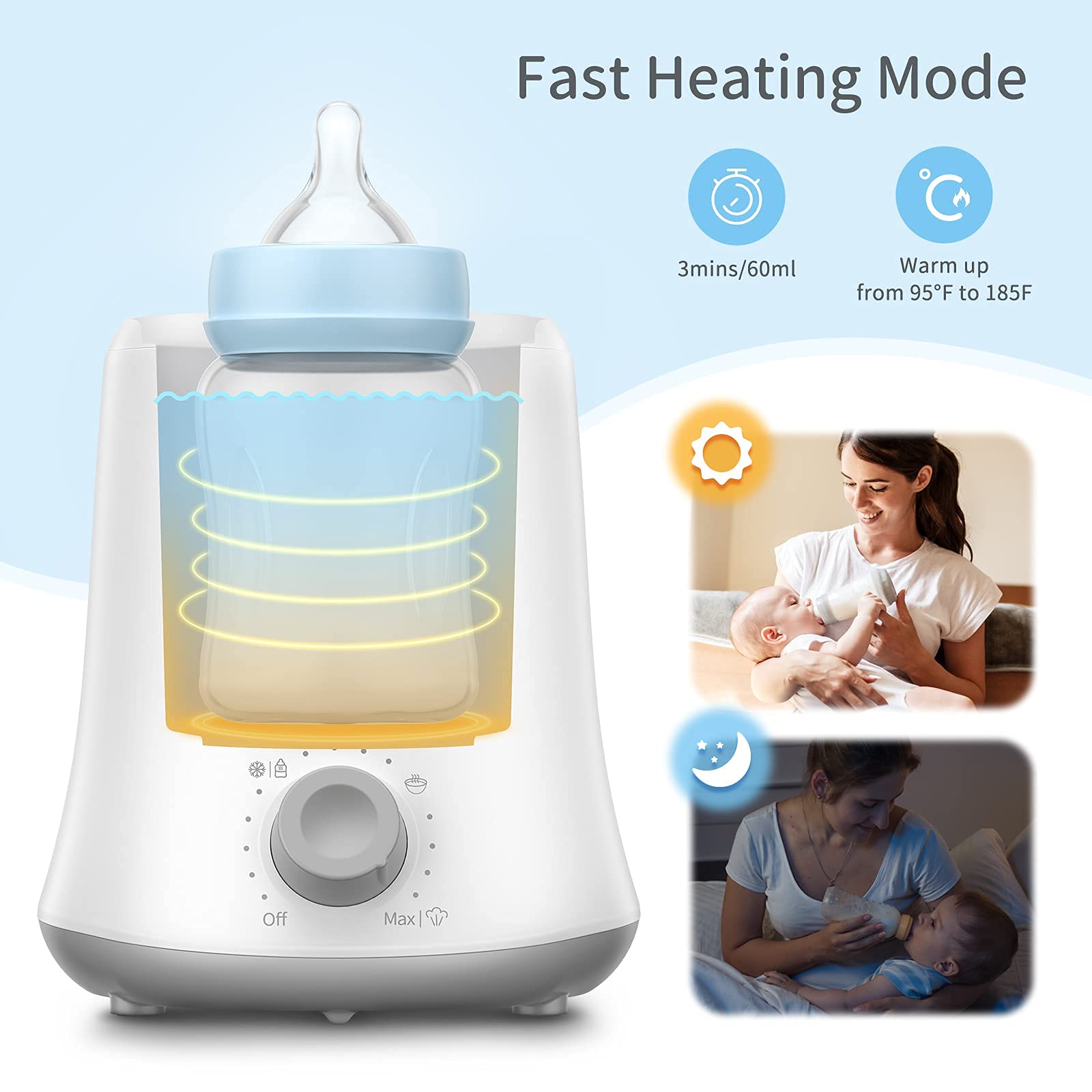 **Best Baby Bottle Warmer - Fast & Safe Grey Bottle Warmer for Breast Milk & Formula - Perfect for Travel, Home & Nursery**