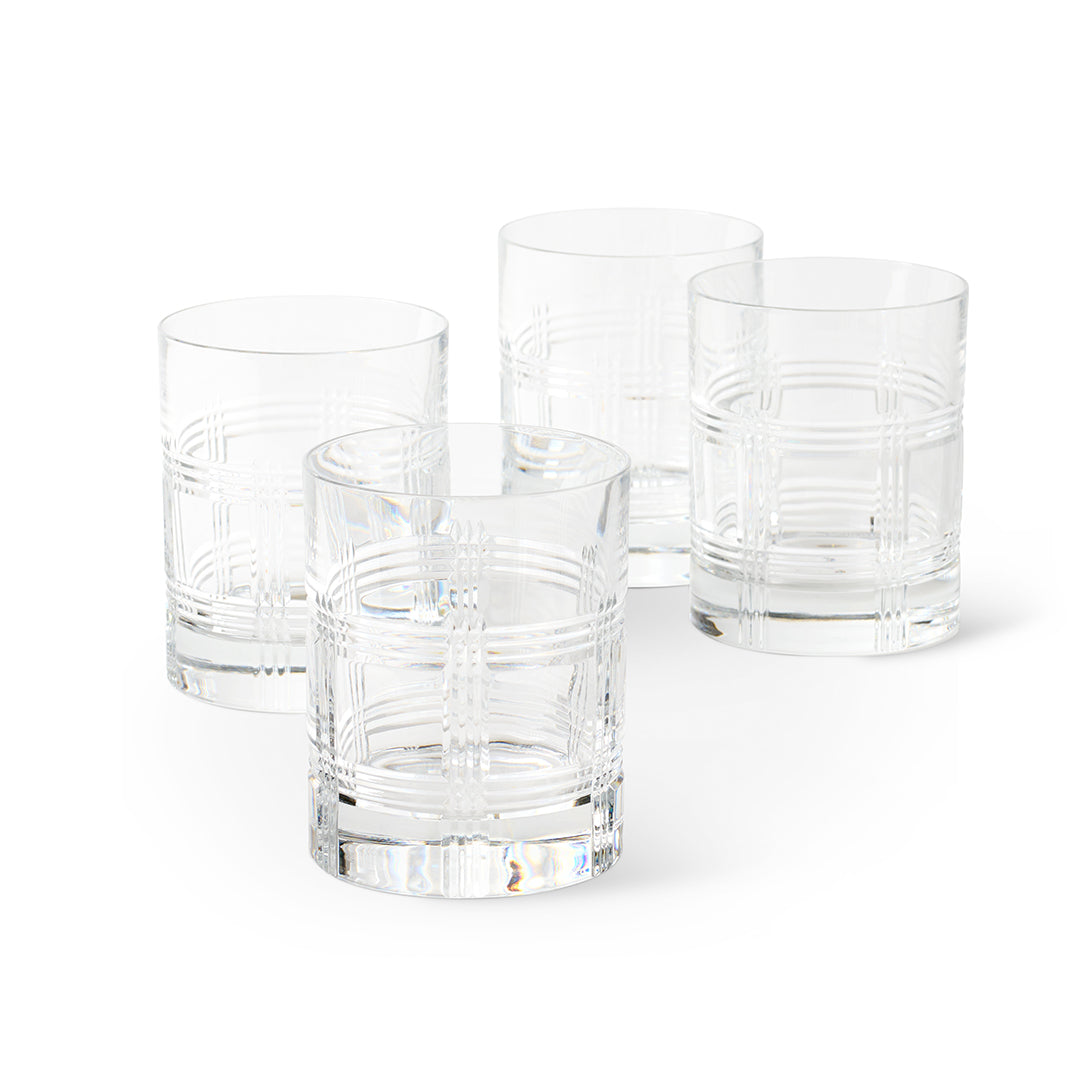 Premium Hudson Double Old Fashioned Glasses Set of 4 - Heavy Base Whiskey Glasses for Bourbon, Scotch & Cocktails - Perfect for Home Bars, Gifts & Entertaining