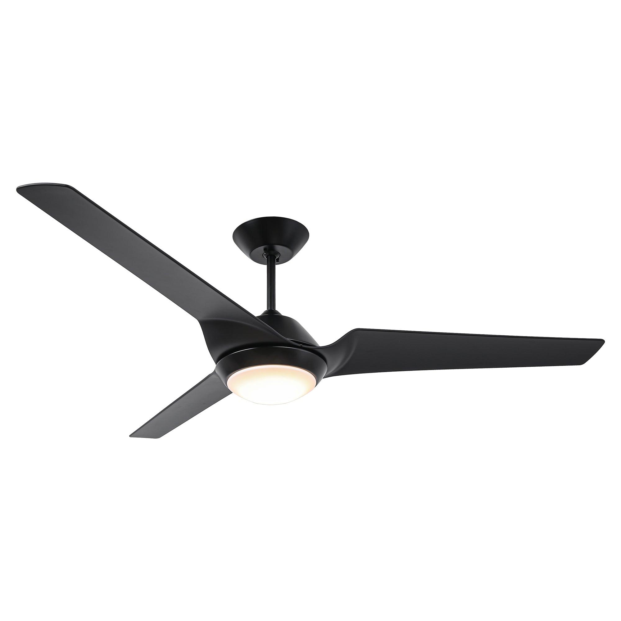 60 DC Motor 3 Blade Wall Mount Ceiling Fan with LED Light - Energy Efficient Quiet Operation for Bedroom, Living Room & Office