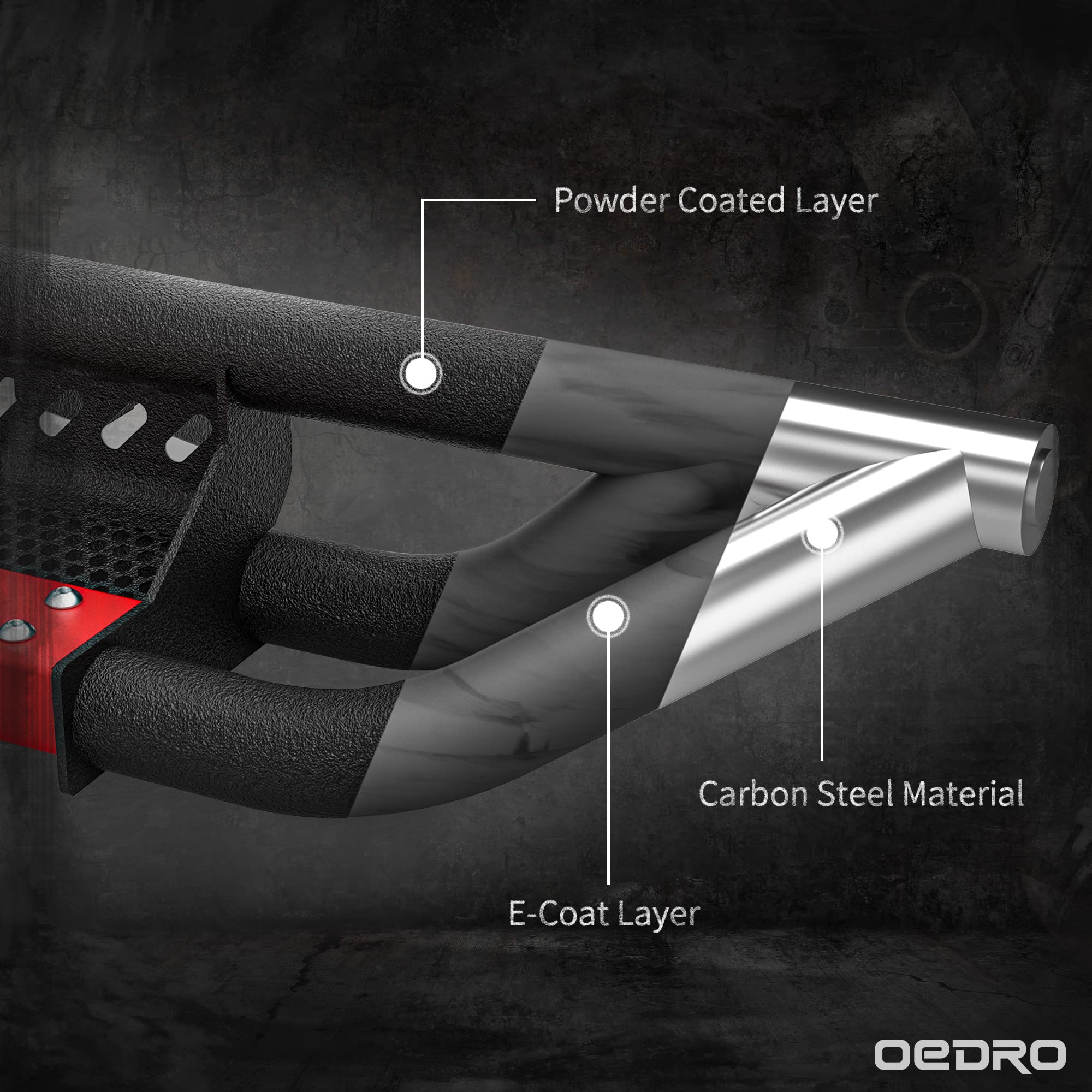 OEDRO 6 Inch Black Running Boards & Nerf Bars for 2019-2025 Chevy Silverado 1500/GMC Sierra 1500 Crew Cab & 2020-2025 Silverado/Sierra 2500HD 3500HD - Durable Side Steps with Paintable Step Plates | Off-Road Protection & Easy Entry/Exit