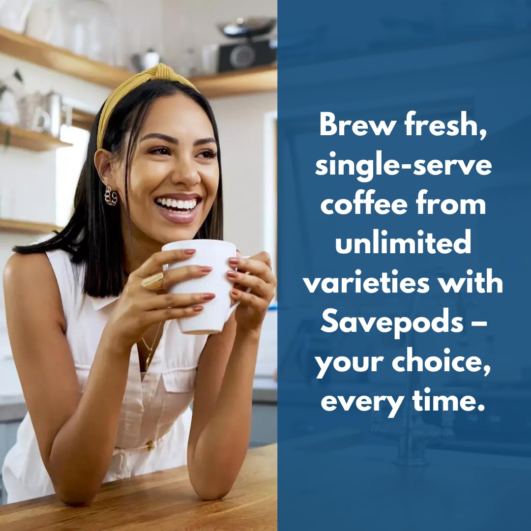 Reusable Coffee Pods for Keurig K Cup Brewers - Stainless Steel Scoop & 100 Filters Included - Eco-Friendly Single Serve Coffee Maker Alternative (Slate Black) | Perfect for Home, Office & Travel Use